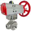 Pneumatic/Manual Stainless 3-Way Ball Valves Pneumatic/Manual Stainless 3-Way Ball Valves