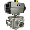 Air Actuated 3-Way Sanitary Ball Valves - Rack & Pinion Air Actuated 3-Way Sanitary Ball Valves - Rack & Pinion