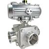 Air Actuated 3-Way Sanitary Ball Valves - All Stainless Air Actuated 3-Way Sanitary Ball Valves - All Stainless