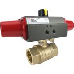 1" Air Actuated Brass Ball Valve - Spring Return Scotch Yoke