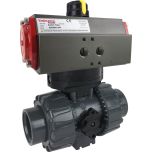 1" Air Actuated PVC Ball Valve - Double Acting- Scotch Yoke