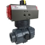 1-1/2" Air Actuated PVC Ball Valve - Double Acting- Scotch Yoke