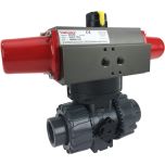 3/4" Air Actuated PVC Ball Valve - Spring Return- Scotch Yoke