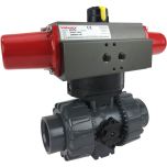 1" Air Actuated PVC Ball Valve - Spring Return- Scotch Yoke