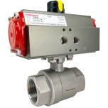 1 1/4" Air Actuated Stainless Ball Valve - Double Acting Scotch Yoke