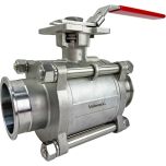 3" Sanitary Ball Valve, Direct Mount, Tri-Clamp