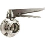 2" Sanitary Butterfly Valve, Tri-Clamp w/ Handle