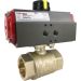 1-1/4" Air Actuated Brass Ball Valve - Double Acting Scotch Yoke