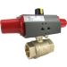 1-1/4" Air Actuated Brass Ball Valve - Spring Return Scotch Yoke