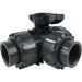 1-1/4" 3-Way T-port PVC Ball Valve - EPDM/Teflon Seals