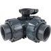 1-1/2" 3-Way T-port PVC Ball Valve - EPDM/Teflon Seals