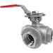1-1/4" Stainless 3-Way Ball Valve, L-port, Direct Mount