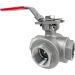 1-1/2" Stainless 3-Way Ball Valve, T-Port, Direct Mount