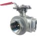 2" Stainless 3-Way Ball Valve, T-Port, Direct Mount