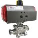 3/4" Sanitary Ball Valve, Double Acting Scotch Yoke, Tri-Clamp