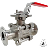 1" Sanitary Ball Valve, Direct Mount, Tri-Clamp