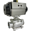 2" Sanitary Ball Valve, Double Acting Rack & Pinion, Tri-Clamp