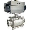 3" Sanitary Ball Valve, Spring Return Rack & Pinion, Tri-Clamp