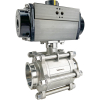 4" Sanitary Ball Valve, Double Acting Rack & Pinion, Tri-Clamp