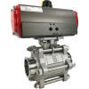 2-1/2" Sanitary Ball Valve, Double Acting Scotch Yoke, Tri-Clamp