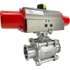 2" Sanitary Ball Valve, Spring Return Scotch Yoke, Tri-Clamp