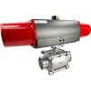 3" Sanitary Ball Valve, Spring Return Scotch Yoke, Tri-Clamp