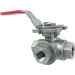 3/8" Stainless 3-Way Ball Valve, L-Port, Direct Mount