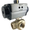 Air Actuated Brass 3-Way Ball Valves - Rack & Pinion