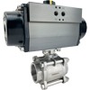 Air Actuated Stainless 3-Piece Ball Valves - Rack & Pinion