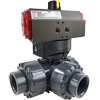 Air Actuated PVC 3-Way Ball Valves - Scotch Yoke