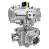 Air Actuated Sanitary 3-Way Ball Valves - All Stainless