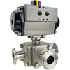 Air Actuated Sanitary 3-Way L-Port Ball Valves Air Actuated Sanitary 3-Way L-Port Ball Valves